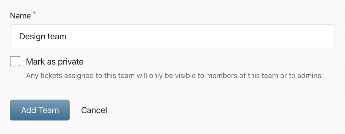 Setup teams to mark all assigned tickets to be private